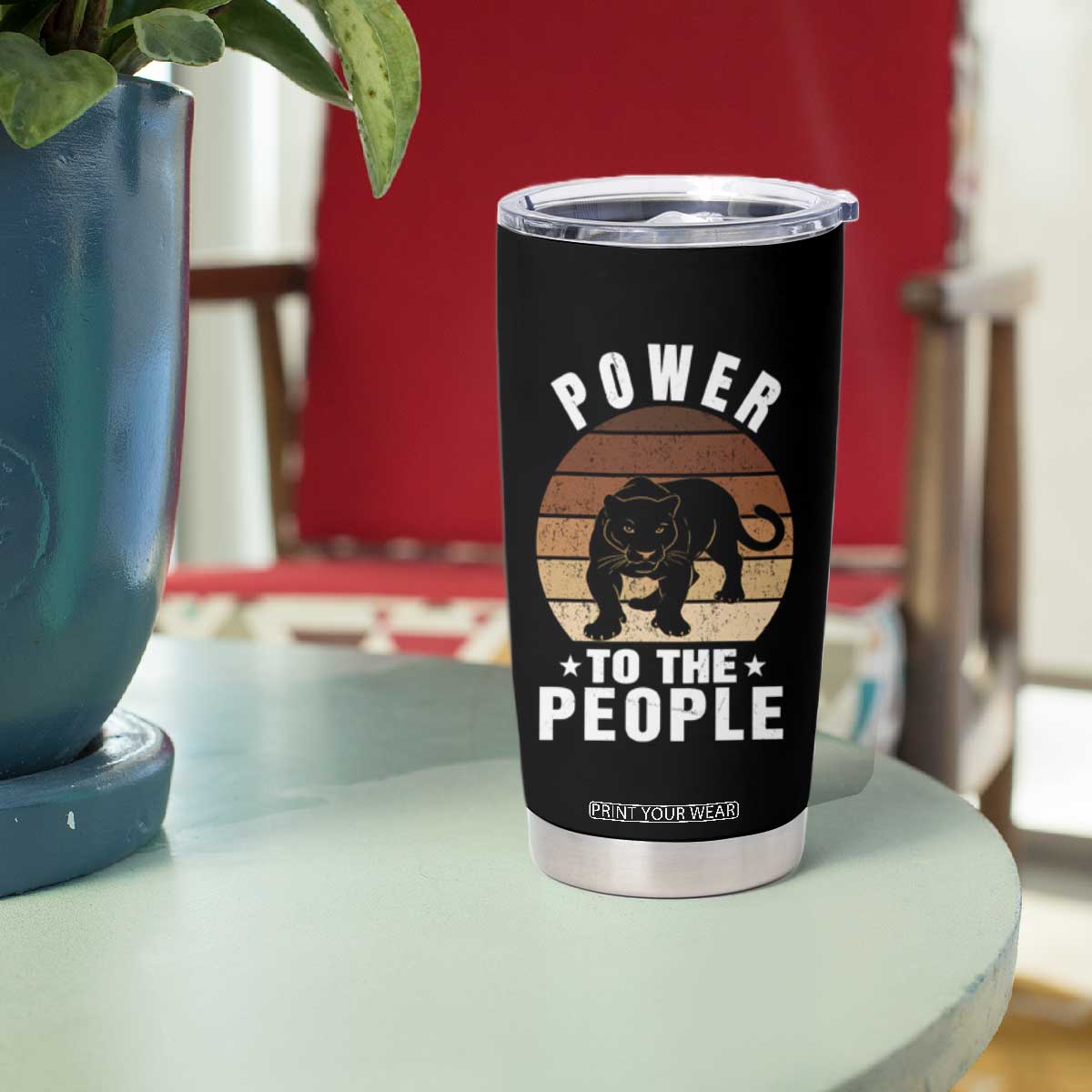 Black Panther Party Tumbler Cup Power To The People Black History TS09