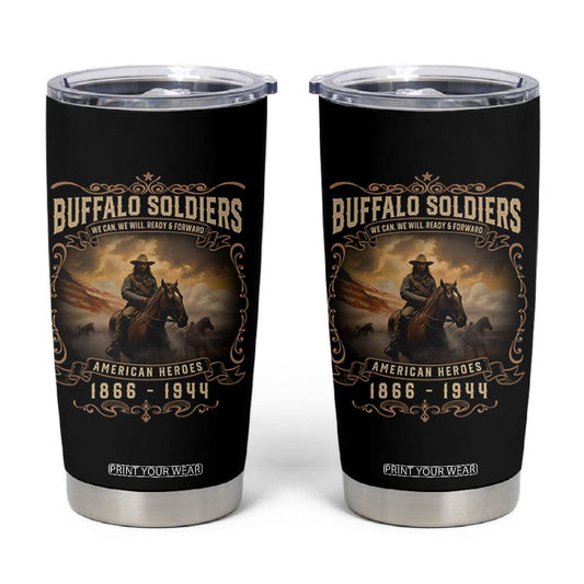 Buffalo Soldiers Tumbler Cup American Heros Cavalry Black History TS09