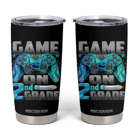 Back to School 2nd Grade Gamer Tumbler Cup Boys Kids Back To School First Day TS10