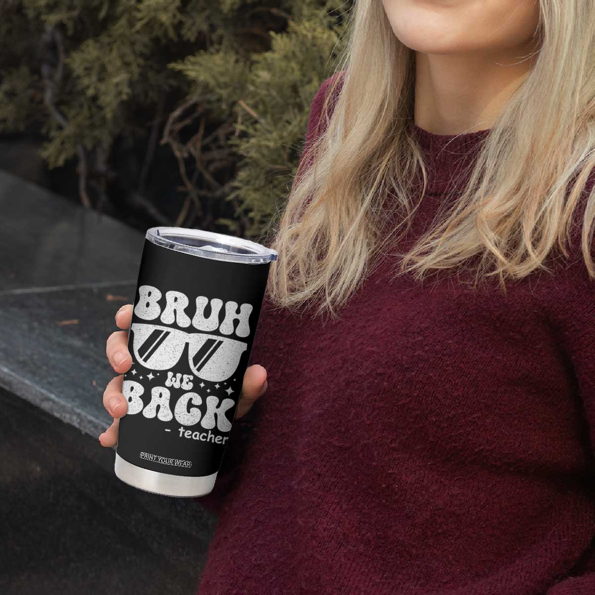 Bruh We Back Teacher Tumbler Cup Funny Back To School Gen A Slang Sunglasses TS10