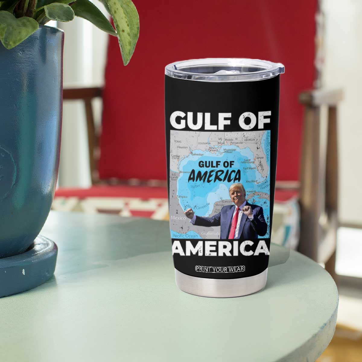 America's Gulf Mexico Tumbler Cup Trump Dancing Funny Map TS10