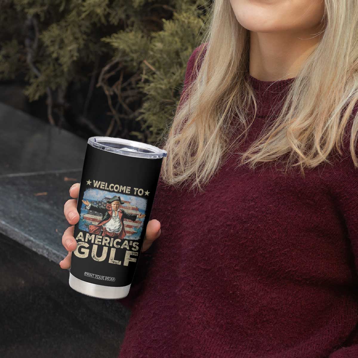 America's Gulf Mexico Tumbler Cup Presdent Trump Pirate TS10