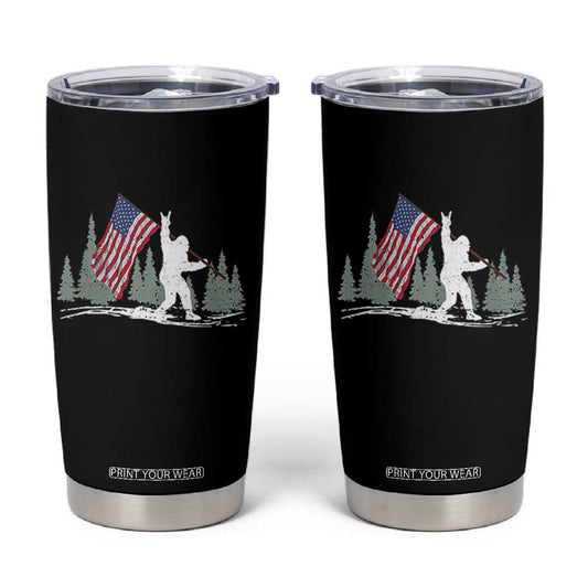 Bigfoot Tumbler Cup Sasquatch American Flag Patriotic TS10