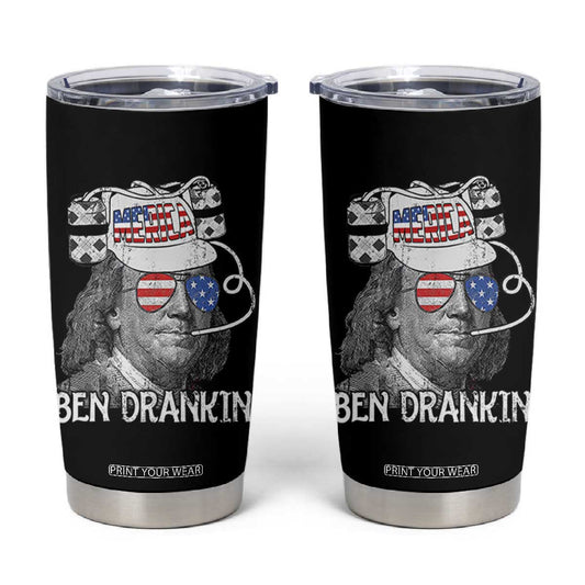 4th of July Ben Drankin Tumbler Cup Funny Benjamin Franklin USA Flag TS10