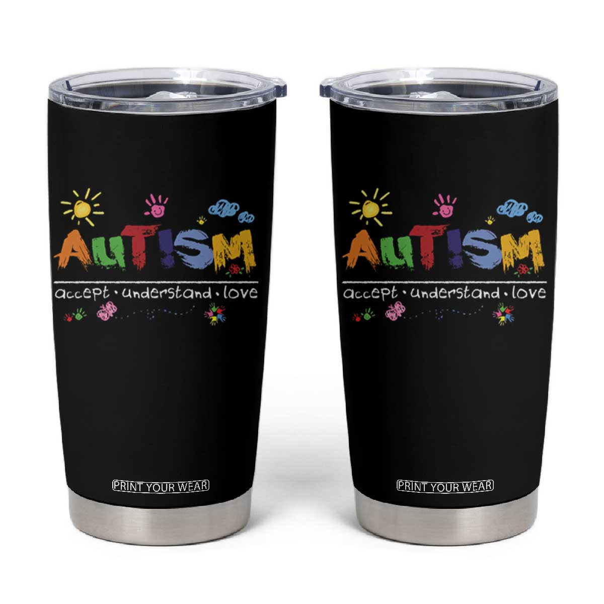 Autism Acceptance Month Tumbler Cup Autism Accept Understand Love SPED Teachers TS11