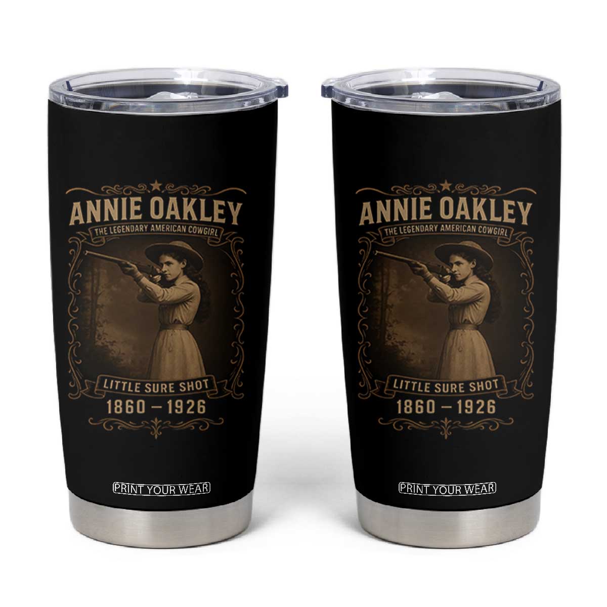 Annie Oakley Tumbler Cup Little Sure Shot The Legendary American Cowgirl TS11