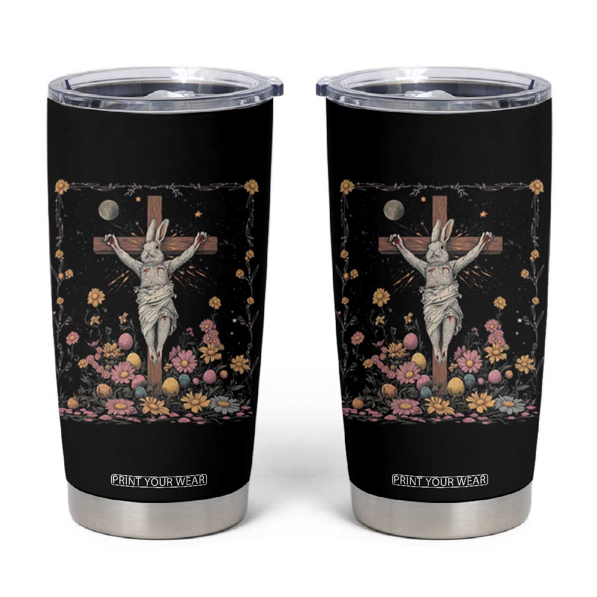 Christian Religious Easter Day Bunny Floral Christ Jesus Tumbler Cup TS11