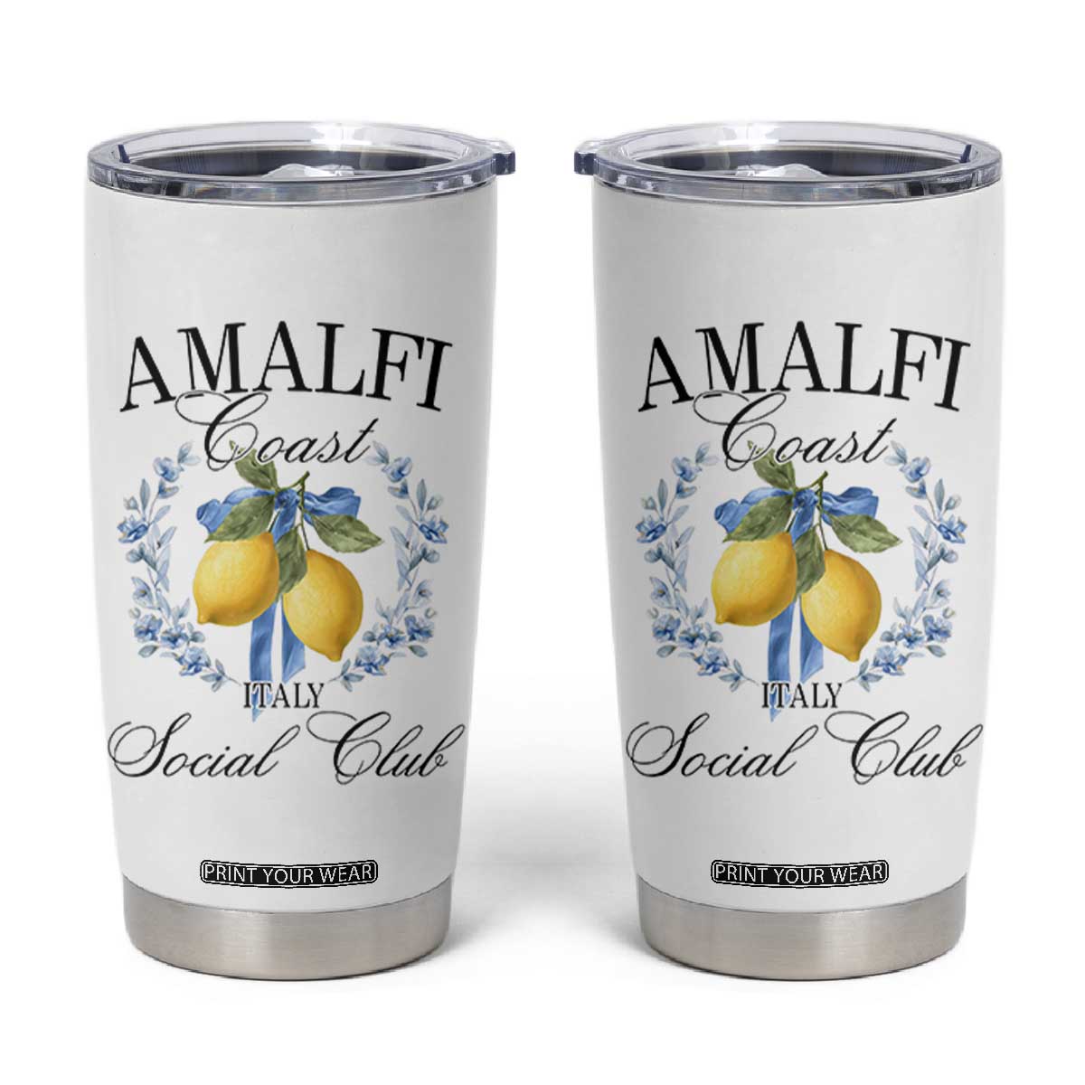 Amalfi Italy Coast Social Club Tumbler Cup Coquette Bow Lemon Travel TS11