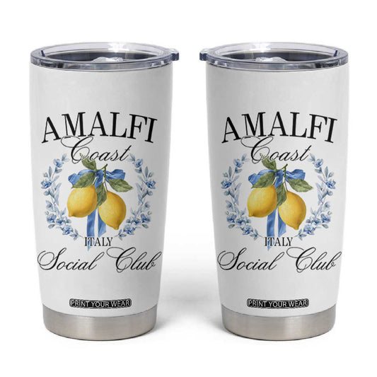 Amalfi Italy Coast Social Club Tumbler Cup Coquette Bow Lemon Travel TS11