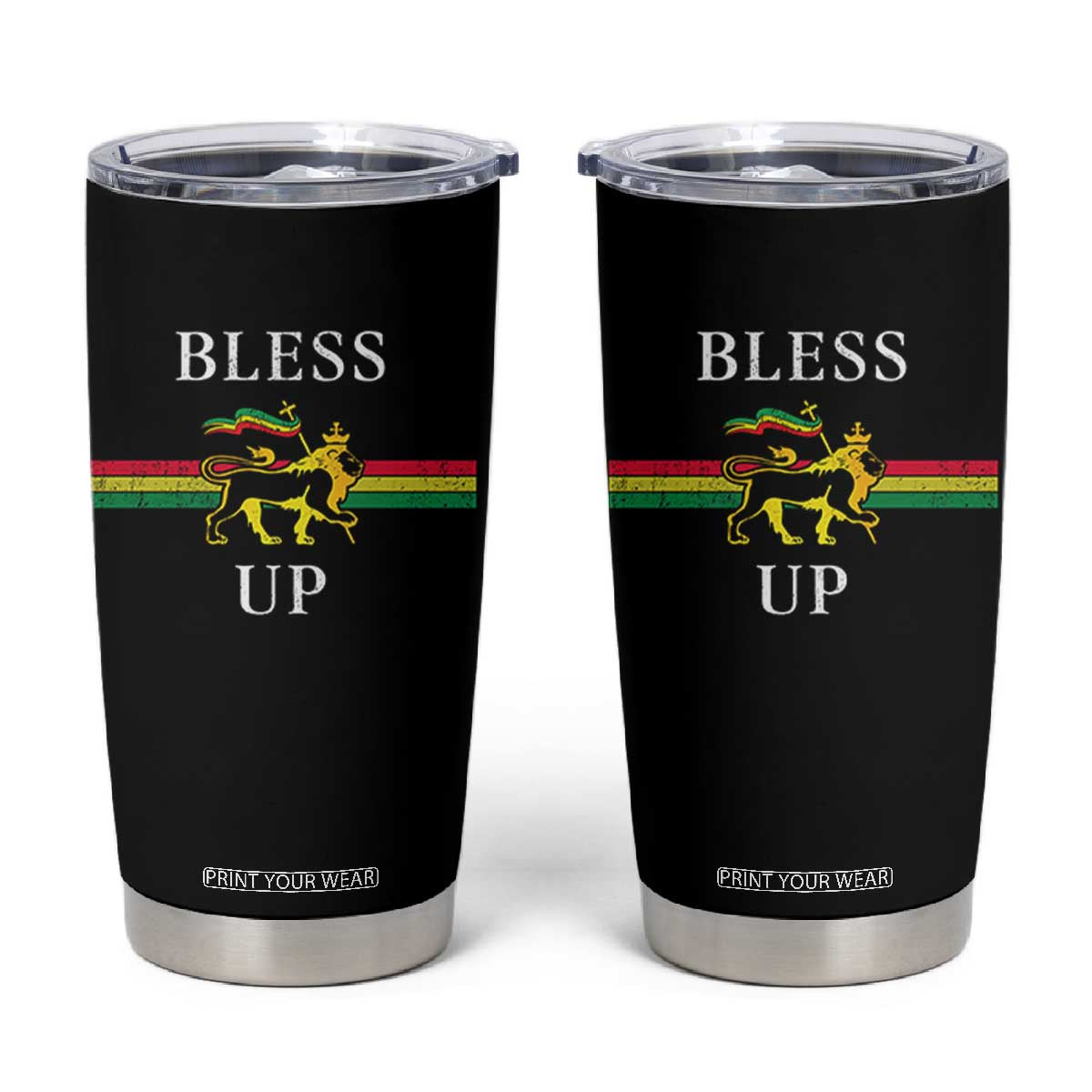 Bless Up Tumbler Cup Rastafari Lion Of Judah Reggae Music TS11