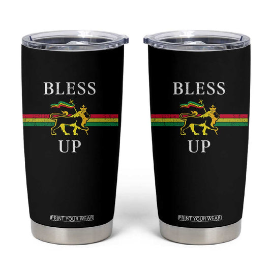 Bless Up Tumbler Cup Rastafari Lion Of Judah Reggae Music TS11