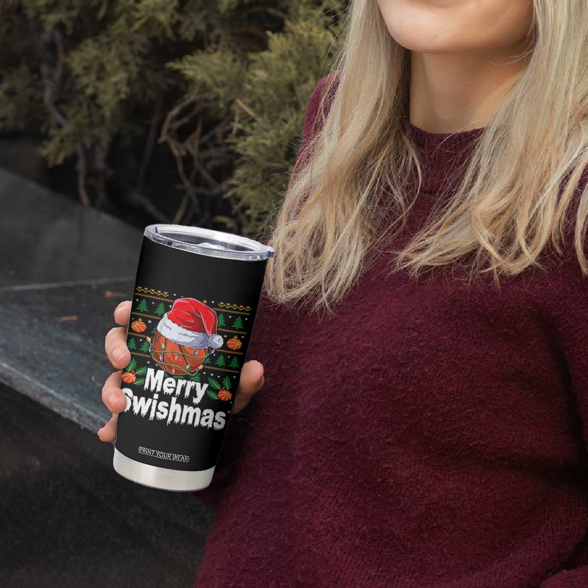 Basketball Christmas Tumbler Cup Funny Merry Swishmas Sports TS12