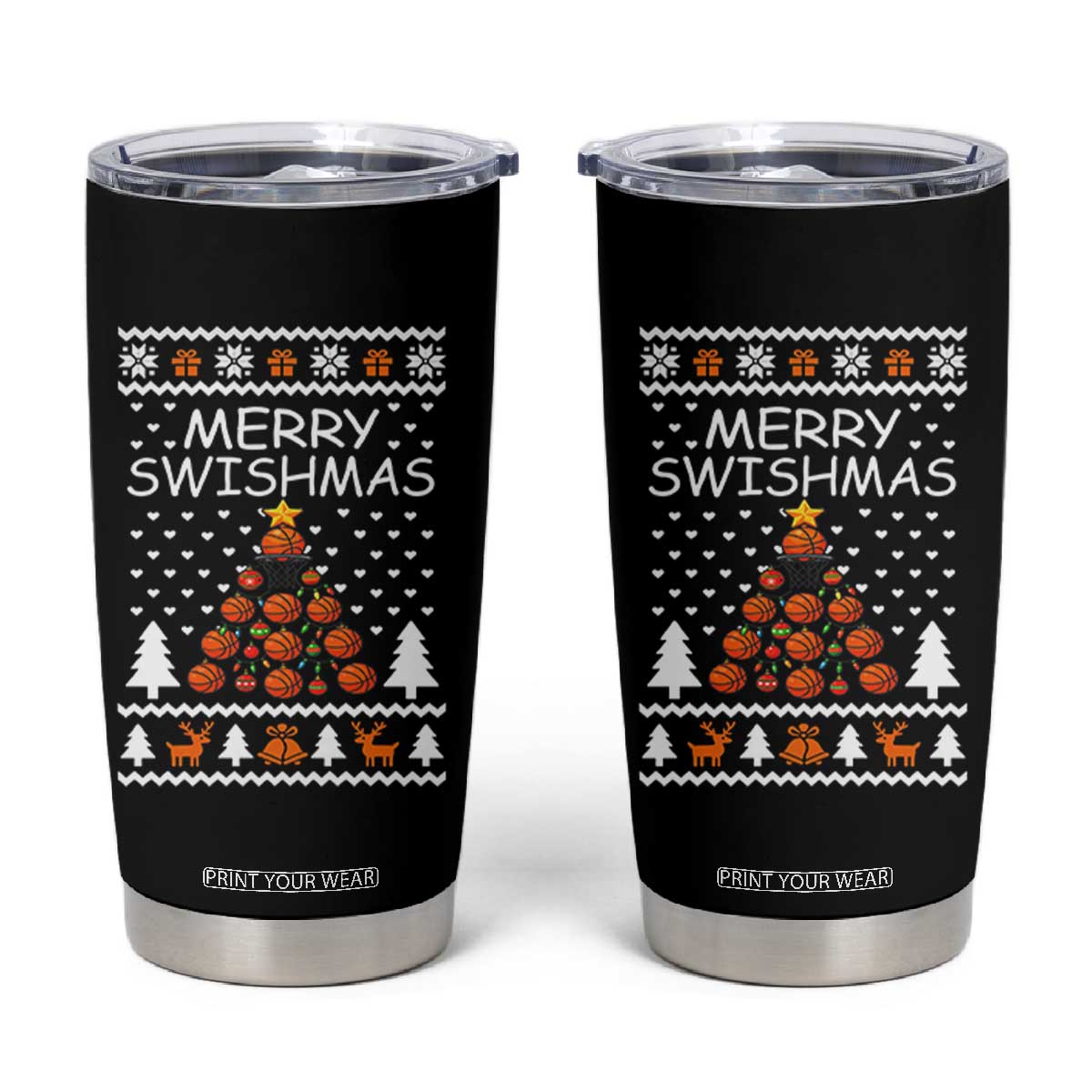 Basketball Merry Swishmas Tumbler Cup Christmas Tree Sports TS12