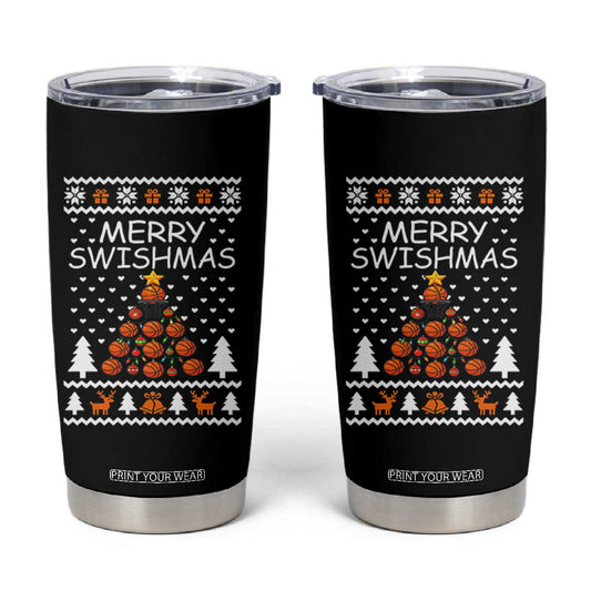 Basketball Merry Swishmas Tumbler Cup Christmas Tree Sports TS12