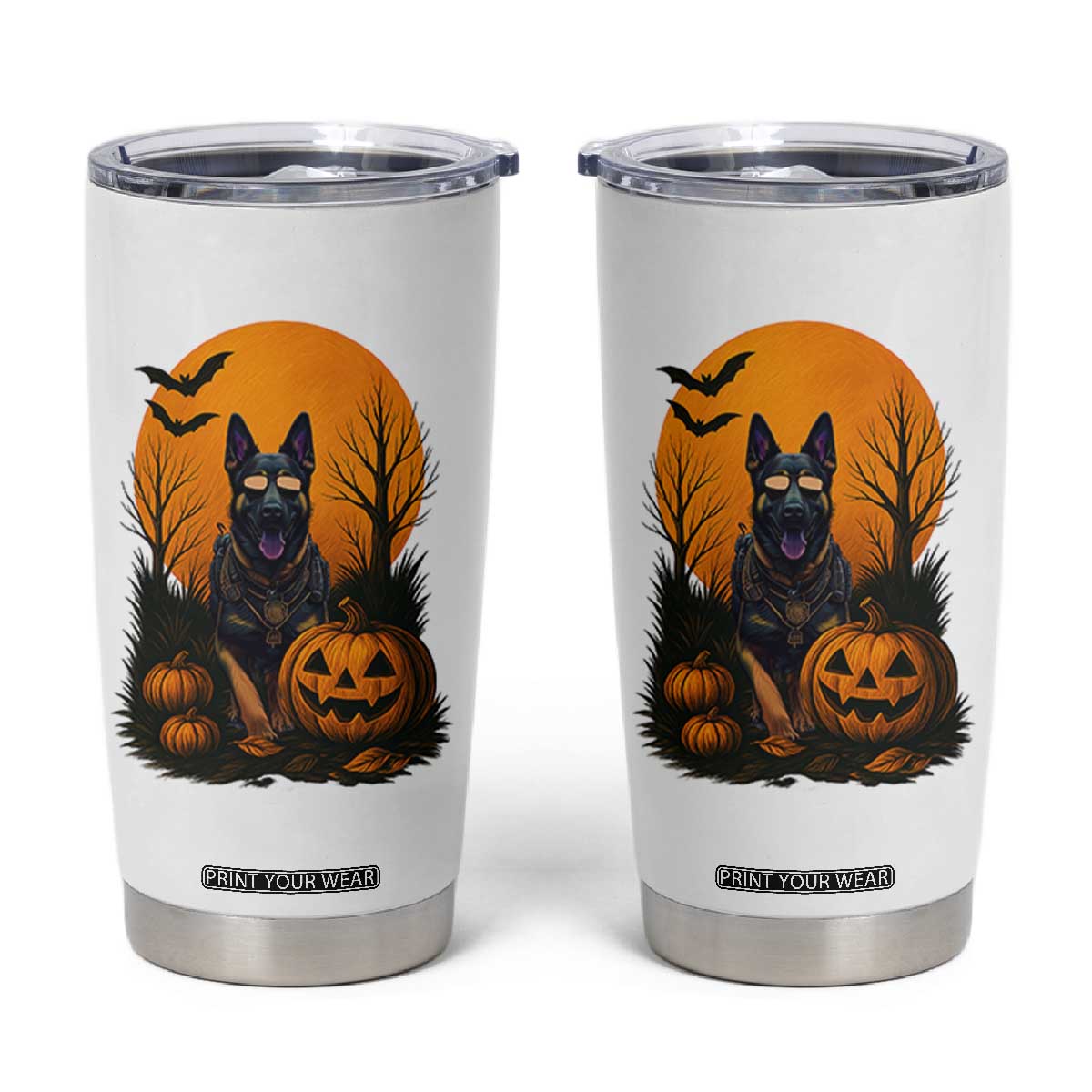 Cool German Shepherd Police Dog Celebrate Halloween Tumbler Cup TS12