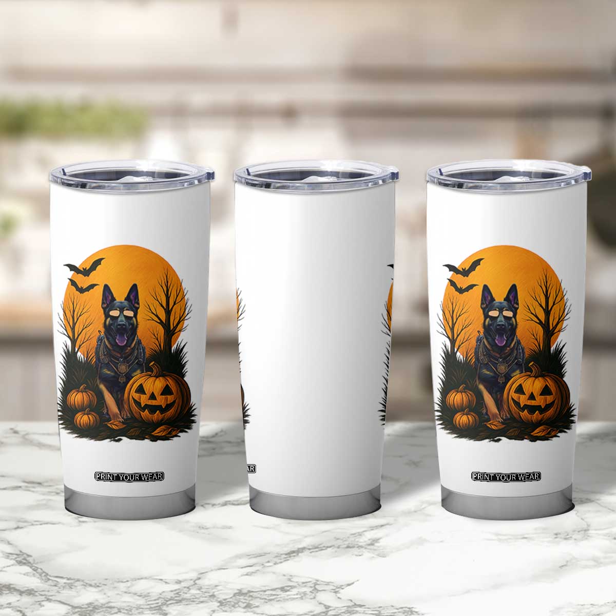Cool German Shepherd Police Dog Celebrate Halloween Tumbler Cup TS12