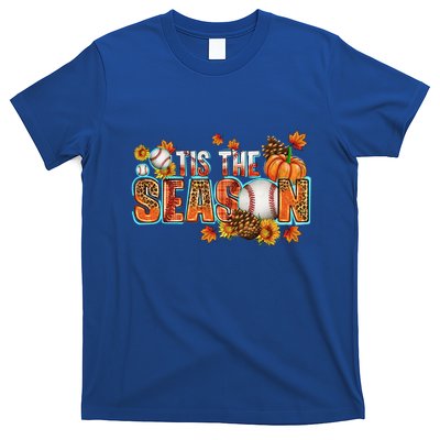Tis The Season Leopard Pumpkin Baseball Halloween Fall Vibes Gift T-Shirt