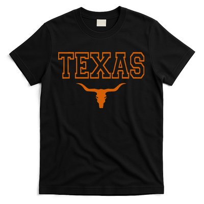 Texas TX USA Bull America Font T-Shirt