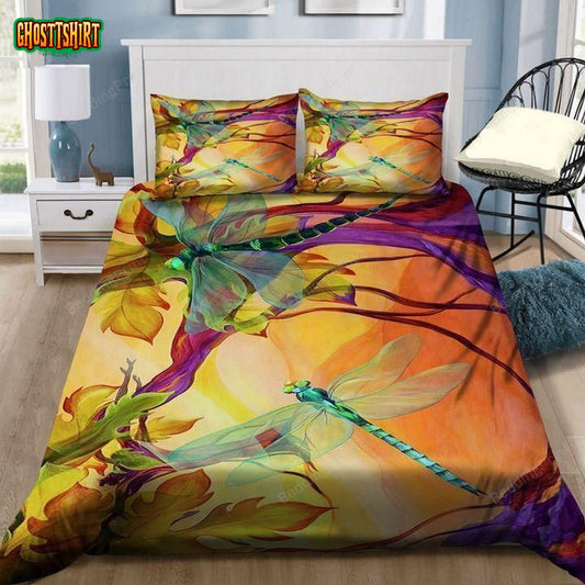 Two Dragonfly Vintage Duvet Cover Bedding Set