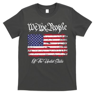 US Constitution We The People With Distressed Flag T-Shirt
