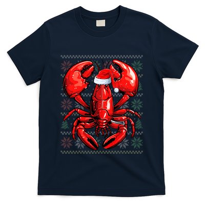 Ugly Lobster Lover Wearing Santa Hat Xmas Lobster Christmas T-Shirt