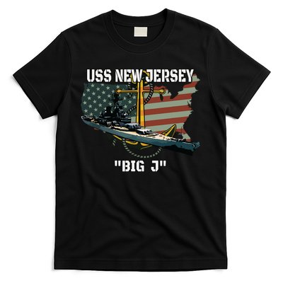 Uss New Jersey Bb62 Battleship Veterans Day Warship Father T-Shirt