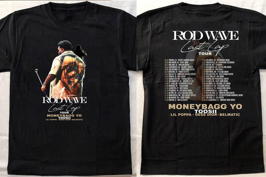 Rod Wave Last Lap tour 2024 dates inspired 2-sides Hip-Hop Vintage T-shirt