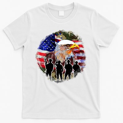 US Patriotic Eagle Soldier Military T-Shirt