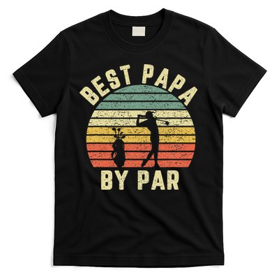 Vintage Best Papa By Par Funny Father's Day Golfing T-Shirt