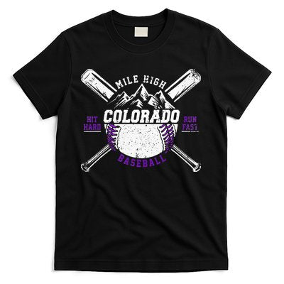 Vintage Colorado Rocky Mountains Retro Baseball Fan T-Shirt