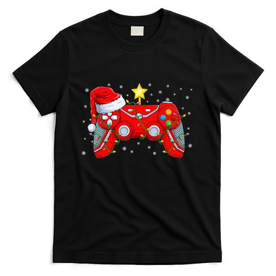 Video Game Controller Christmas Santa Hat Gamer Xmas T-Shirt