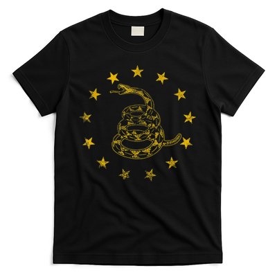 Vintage Gadsden Flag Snake Betsy Ross Flag 13 Stars T-Shirt