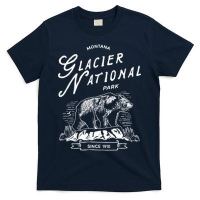 Vintage Glacier National Park Retro Bear Montana T-Shirt