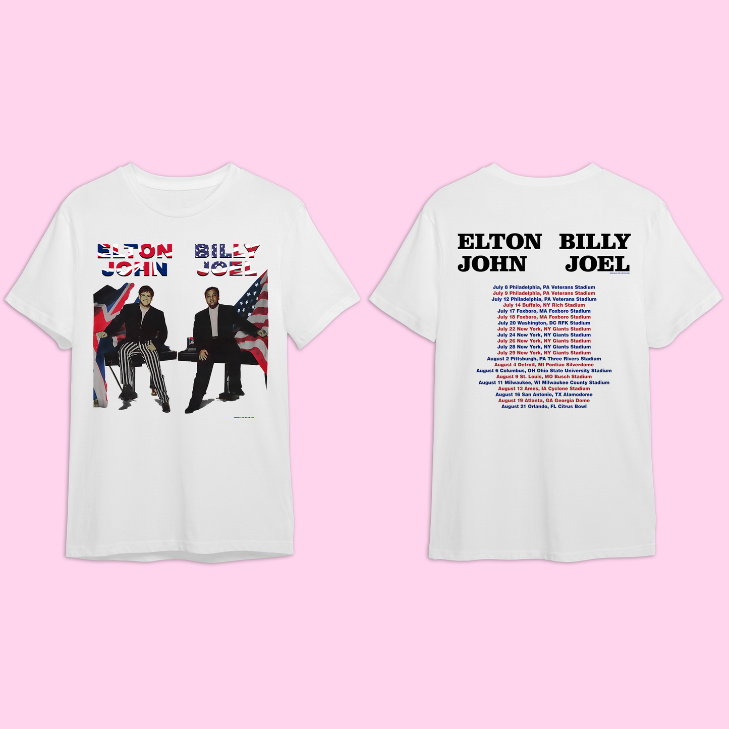 Vintage 1994 Billy Joel and Elton John Tour Concert T-Shirt