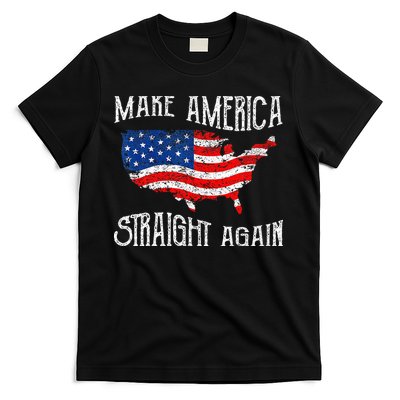 Vintage Make America Straight Again Groovy T-Shirt