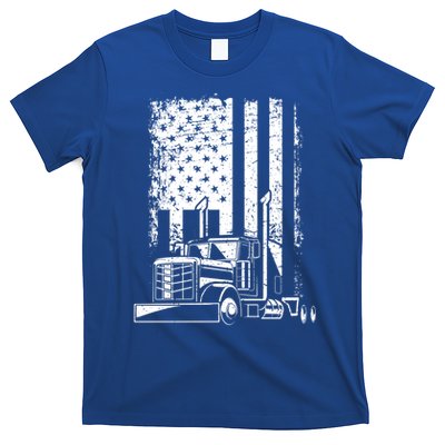 Vintage Us Flag Patriotic American Truck Drivers Trucker Fan Gift T-Shirt