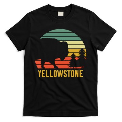 Vintage Yellowstone National Park Retro Travel Buffalo Bison T-Shirt