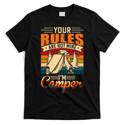 Vintage Your Rules Are Not Mine Im Camper Wilderness Camping Lover T-Shirt