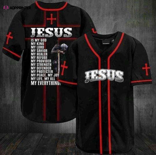 Warrior Jesus is my everything Baseball Jersey | Colorful | Adult Unisex | S - 5XL Full Size - Aopprinter