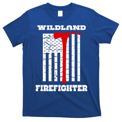Wildland Firefighter Flag With Pulaski Hooded Gift T-Shirt