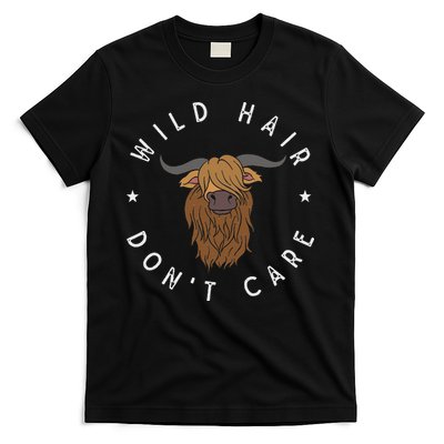 Wild Hair Dont Care Funny Scottish Farmer Gift Highland Cow T-Shirt