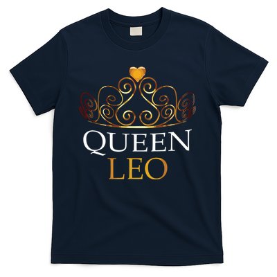 Womens Queen Leo Zodiac Birthday Gift T-Shirt