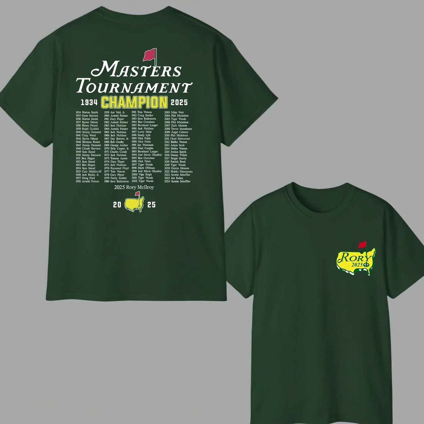 RORY MCILROY T-Shirt, 2025 Masters Golf Tournament Gift for Men, Women