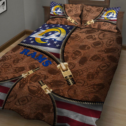 NFL Los Angeles Rams American Flag Bedding Set