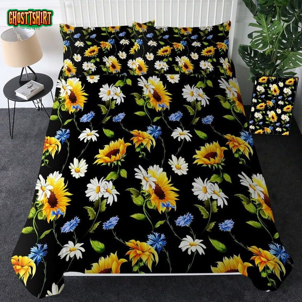 Yellow Sunflower Bed Sheets Duvet Cover Bedding Set