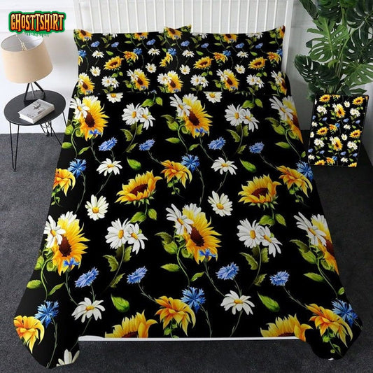 Yellow Sunflower Bed Sheets Duvet Cover Bedding Set